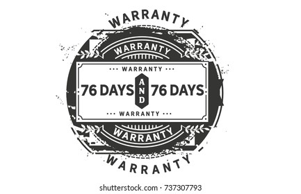 76 days warranty icon vintage rubber stamp guarantee