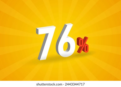 76% discount 3D text for sells and promotion.