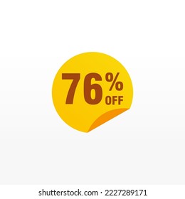 76 discount, Sales Vector badges for Labels, , Stickers, Banners, Tags, Web Stickers, New offer. Discount origami sign banner 