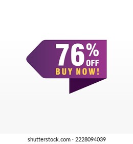 76 descuento, distintivos de vectores de venta para etiquetas, , pegatinas, banners, etiquetas, etiquetas, etiquetas web, nueva oferta. Banner de signo de origami de descuento 