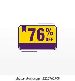 76 discount, Sales Vector badges for Labels, , Stickers, Banners, Tags, Web Stickers, New offer. Discount origami sign banner 