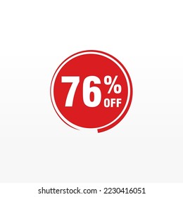 76 descuento, distintivos de vectores de venta para etiquetas, , pegatinas, banners, etiquetas, etiquetas, etiquetas web, nueva oferta. Banner de signo de origami de descuento 