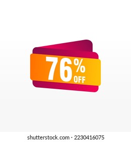 76 discount, Sales Vector badges for Labels, , Stickers, Banners, Tags, Web Stickers, New offer. Discount origami sign banner 