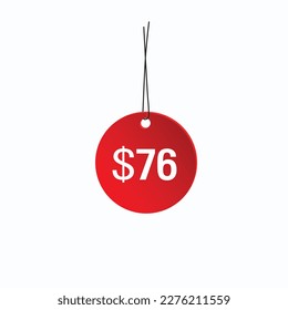 $76 Dollar price icon. 76 USD Price Tag. svg