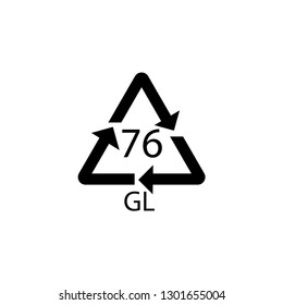 76 GL mark - Crystal. Glass recycling sign
