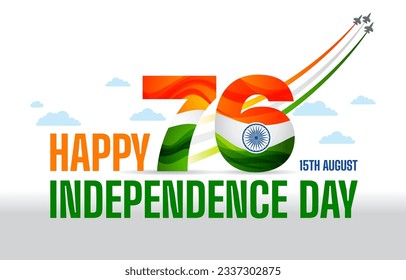 76 Indian Happy Independence Day, Independence day, republic day, India, celebration, Tricolor, aircraft, fighter jet, cloud