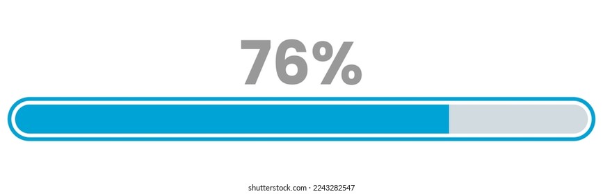 76% Loading. 76% progress bar Infographics vector, 76 Percentage ready to use for web design ux-ui