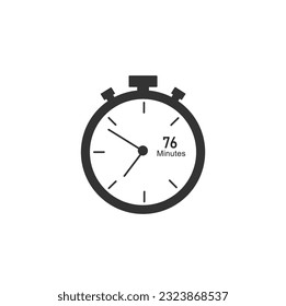 76 minutes timers Clocks, Timer 76 min icon.
