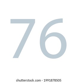 76 NUMBER SIMPLE CLIP ART VECTOR