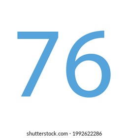 76 NUMBER SIMPLE CLIP ART VECTOR