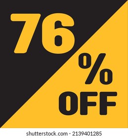 Up To 76% Off Special Offer sale sticker black and gold, vector illustration