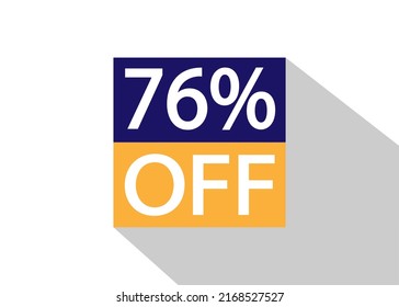 Up To 76% Off. Special offer sale sticker on white background with shadow.