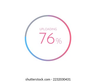 76 % Upload, Kuchendiagramm für Ihre Dokumente, Berichte, 76 % Kreisdiagramme für Infografiken