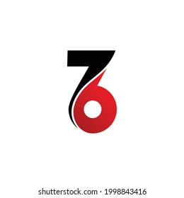 76 symbol, Number 76 or 67 simple minimal logo icon sign design template. Vector illustration