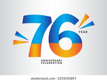 76 year anniversary celebration logotype vector, 76 number design, 76th Birthday invitation, anniversary logo template, logo number design vector, calligraphy font, typography logo, vector design