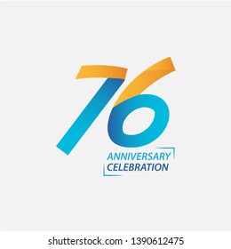 76 Year Anniversary Celebration Vector Template Design Illustration