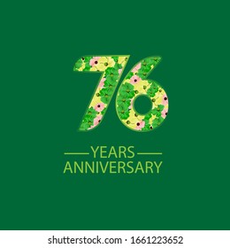 Ilustración de diseño de plantillas vectoriales de celebración de 76 años