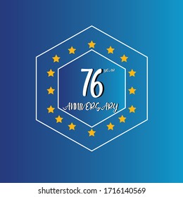 76 year anniversary celebration, vector design for celebrations, invitation cards and greeting cards