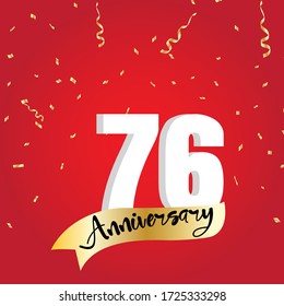 76 year anniversary celebration, vector design for celebrations, invitation cards and greeting cards