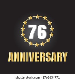 76 year anniversary celebration, vector design for celebrations, invitation cards and greeting cards