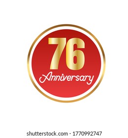 76 year anniversary celebration, vector design for celebrations, invitation cards and greeting cards