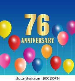 76 year anniversary celebration, vector design for celebrations, invitation cards and greeting cards