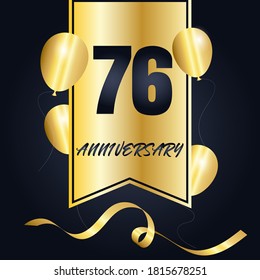 76 year anniversary celebration, vector design for celebrations, invitation cards and greeting cards