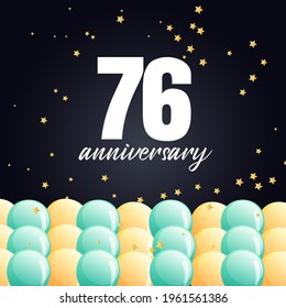 76 year anniversary celebration, vector design for celebrations, invitation cards and greeting cards