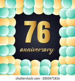 76 year anniversary celebration, vector design for celebrations, invitation cards and greeting cards