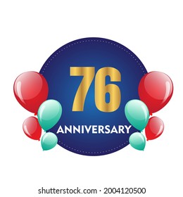 76 year anniversary celebration, vector design for celebrations, invitation cards and greeting cards
