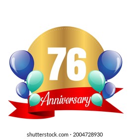 76 year anniversary celebration, vector design for celebrations, invitation cards and greeting cards