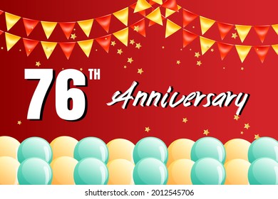 76 year anniversary celebration, vector design for celebrations, invitation cards and greeting cards