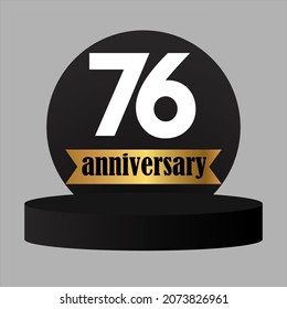 76 year anniversary celebration, vector design for celebrations, invitation cards and greeting cards