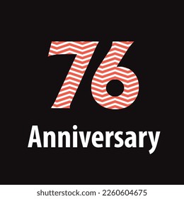 76 year anniversary celebration, vector design for celebrations, invitation cards and greeting cards
