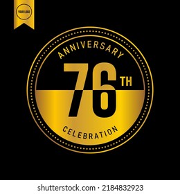 76 year anniversary design template. vector template illustration