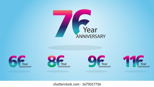 Design-Illustration der Logo-Vektorillustration für 76 Jahre