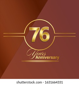 76 Year Anniversary Vector Template Design Illustration