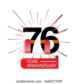 76 Year Anniversary Vector Template Design Illustration