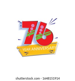 76 Year Anniversary Vector Template Design Illustration