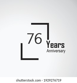 76 Year Anniversary Vector Template Design Illustration box