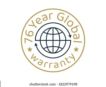 76 year global warranty images, 76 years worldwide warranty logos