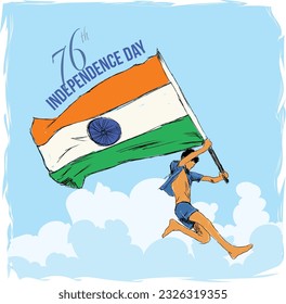 76 year Happy independence day India Vector Illustration. 