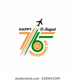 76 year Happy independence day India Vector Template Design Illustration, Seventy six years of indian independence day