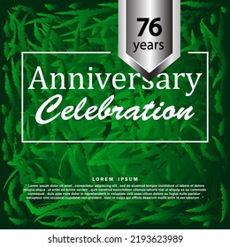 76 Years anniversary celebration 3d vector template design illustration