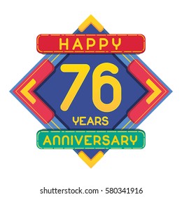 76 Years Anniversary Celebration Design.