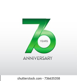 76 Years Anniversary Celebration green Design logo