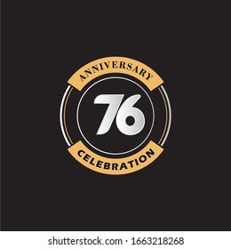 76 Jahre Jubiläumsfeier Logo Vektorillustration Template Design 