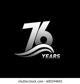 76 Years Anniversary Celebration logo Design with black white color