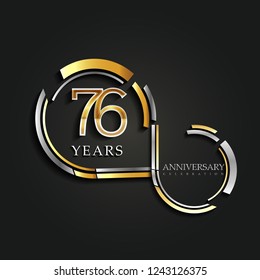 76 Years Anniversary Celebration Logotype,template elements for birthday celebration