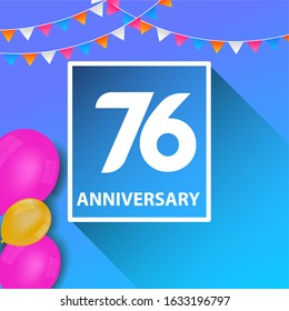 76 Years Anniversary Celebration Vector Template Design Illustration
